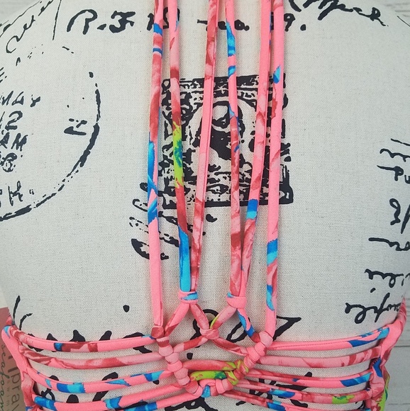 Tori Praver Swimwear Bright Mango Strappy Swim Top - Picture 4 of 6